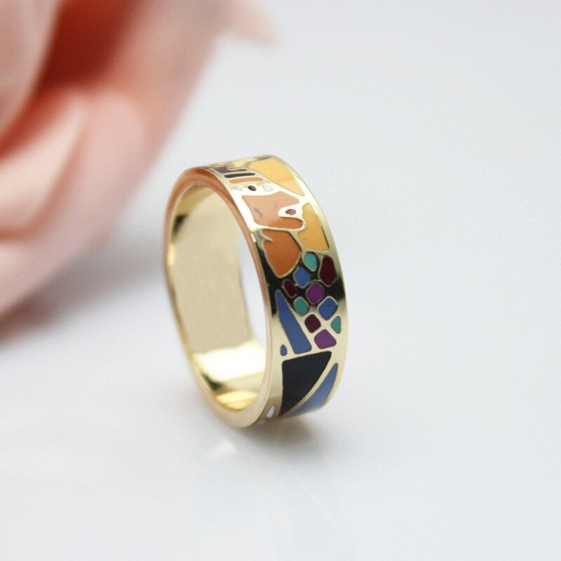 Big Promotion For 9 Styles Colorful Thin Copper El Jewelry Ring For Girls