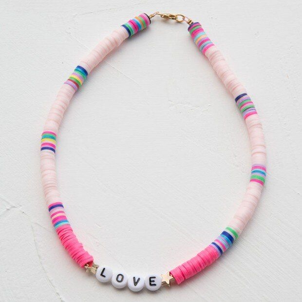 aliexpress collier vsco girl heishi beads choker necklace women jewelry white black Blue Multi Stripe Vinyl discs Necklace