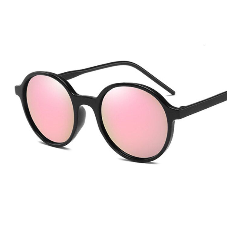 Black PinkSexy Round Sunglasses Women Men Brand Designer Triangle Vintage Sun Glasses Female Male Retro Cateye Eyewear Black