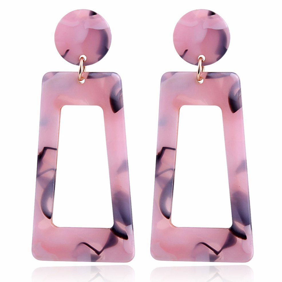 Women Exaggerated Geometric Strips Multi-Colored Earrings Earrings Jewelry