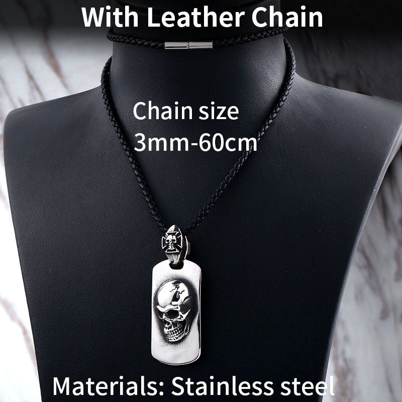 steel soldier punk rock skull pendant necklace fashion jewelry 2019 devill skeleton amulet heavy chain jewelry