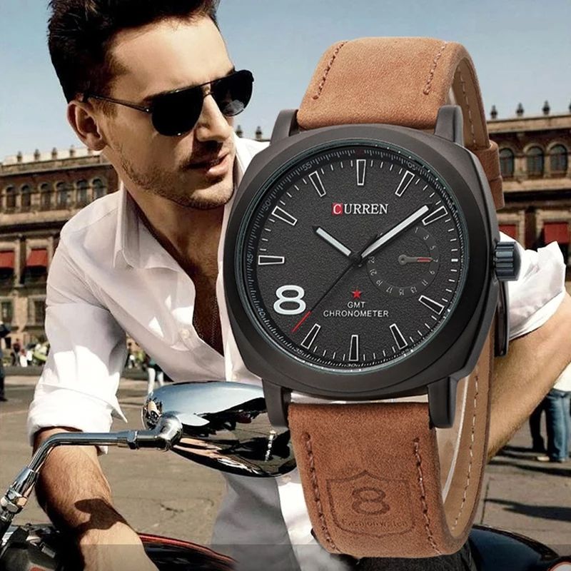 Black Analog Watch For Men