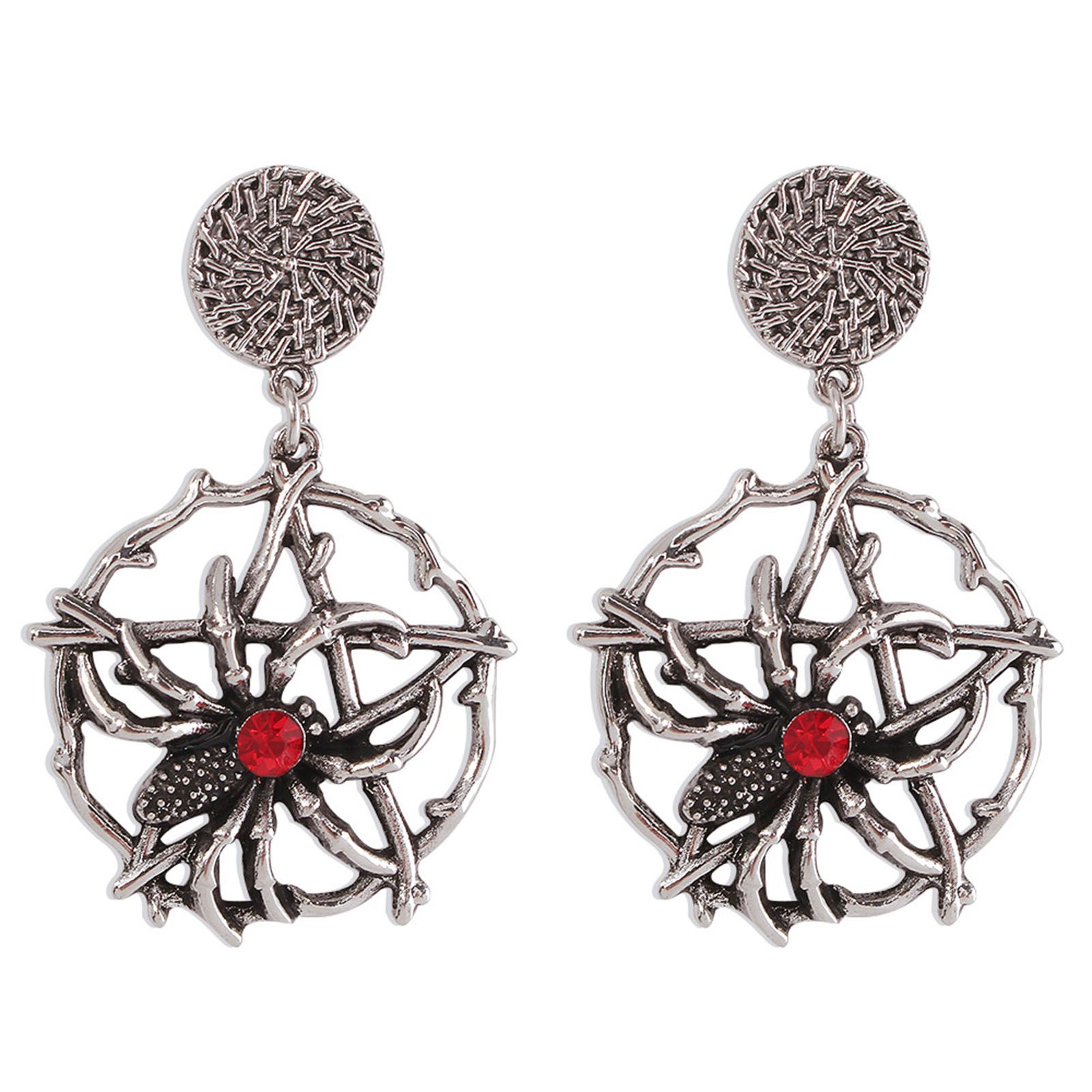 Drop Earring Eye-catching Halloween Alloy Spider-web Drop Earring