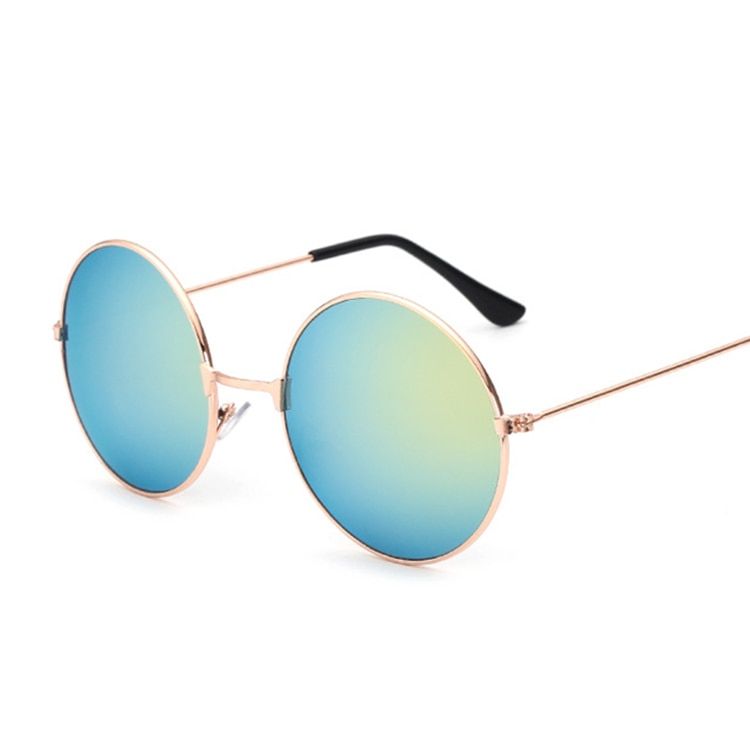 Vintage Small Round Sunglasses Women Brand Designer Sunglasses Female Alloy Colorful Mirror Retro Black Circle Oculos De Sol