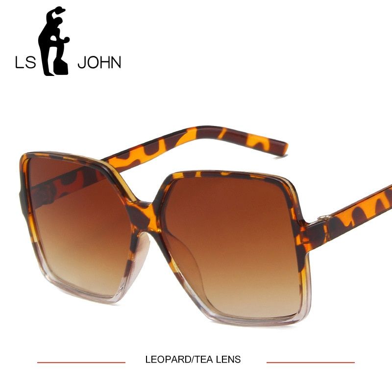 LEOPARD TEA LENSLS JOHN Oversized Butterfly Sunglasses Women 2020 Fashion Shades for women Sun Glasses Women Big Frame Vintage Eyewear UV400