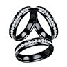 Women Men Fashion Stainless Steel Rhinestones Band Party Ring Jewelry Gift
