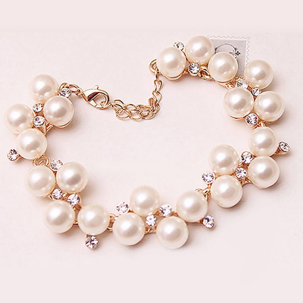 Women Fashion Faux Rhinestone Bracelet Bangle Jewelry Xmas Gift