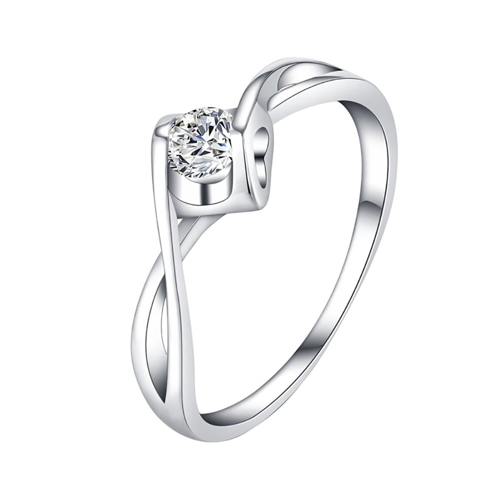 Fashion Hollow Cubic Zirconia Women Engagement Wedding Band Finger Ring Jewelry