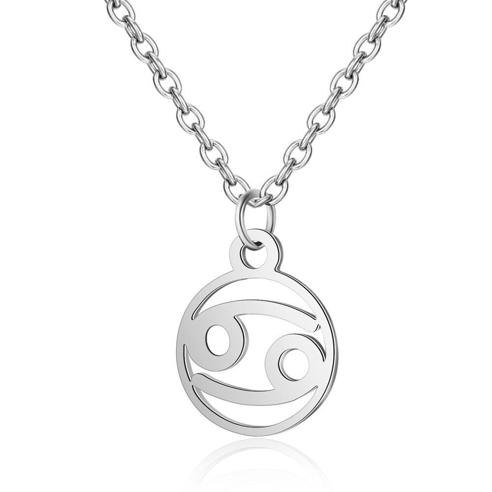 Fashion Hollow Twelve Constellation Pendant Necklace Clavicle Chain Necklaces for Women Jewelry Choker Necklaces