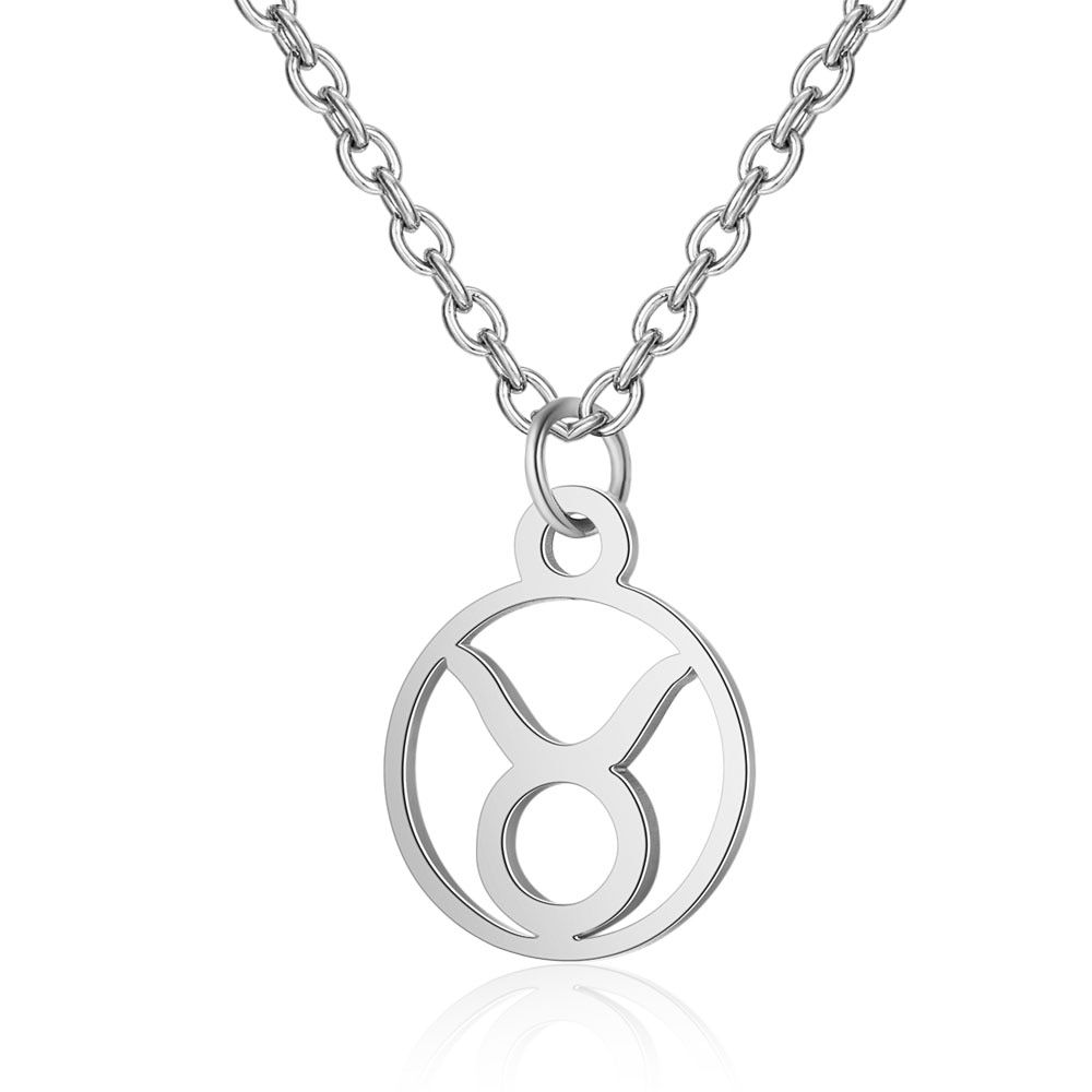 12 Constellation Star Statement Necklace Female Stainless Steel Jewelry Zodiac Astrology Gold Leo Cancer Baby Women Necklaces