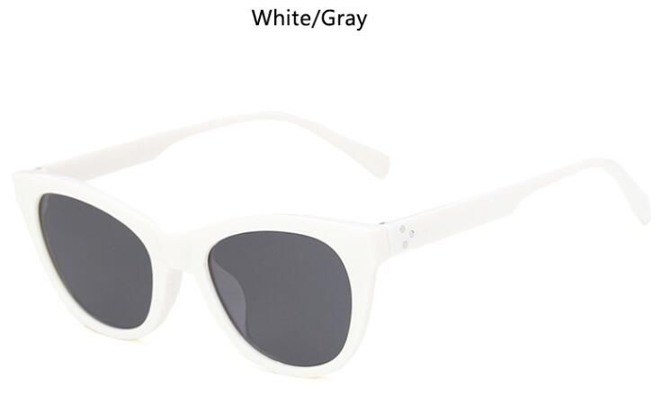 white grayNew brand Retro Black Cat Eye Sunglasses Women Shades trend Colorful sunglasses Ladies Female Eyewear zonnebril dames