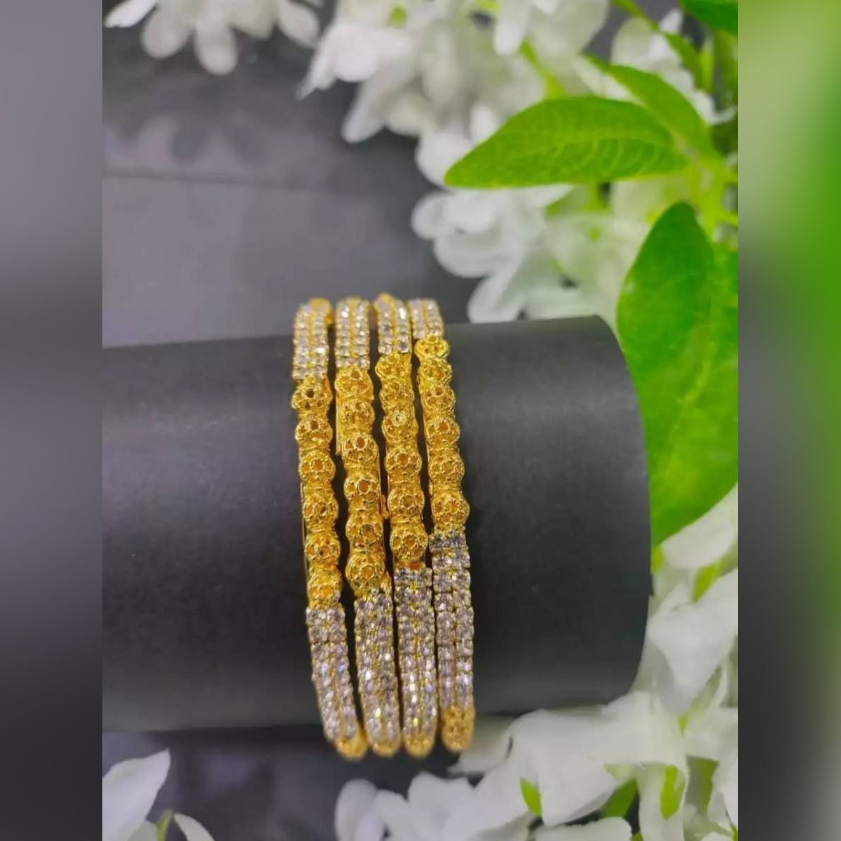 Gold Plated Pearl Churi for Women