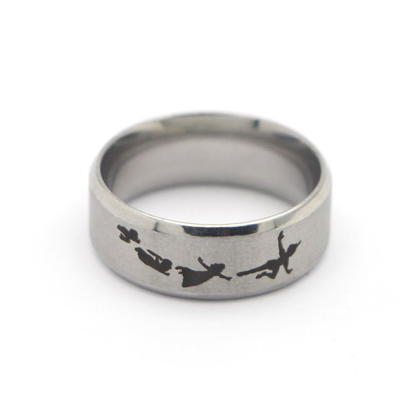 F127  Punk Style Rings Steampunk US Movie Never Grow Up Peter Boy Ring Man's Gifts Movie Jewelry For Fans Fashion Moive Rings