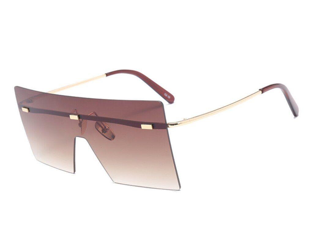 C2 tea46187 One Lens Oversized Square Sunglasses Men Women Fashion UV400 Glasses