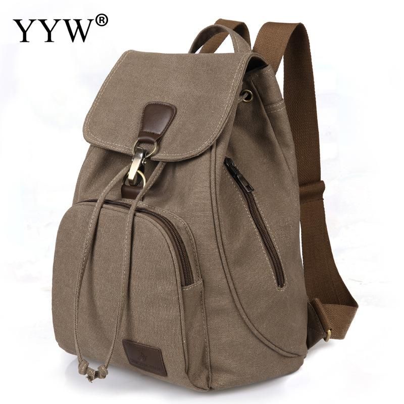 YYW Women Canvas Backpack Female Preppy Style School Lady Girl Student Travel Laptop Bag Mochila Molsas Bolsa Mochila