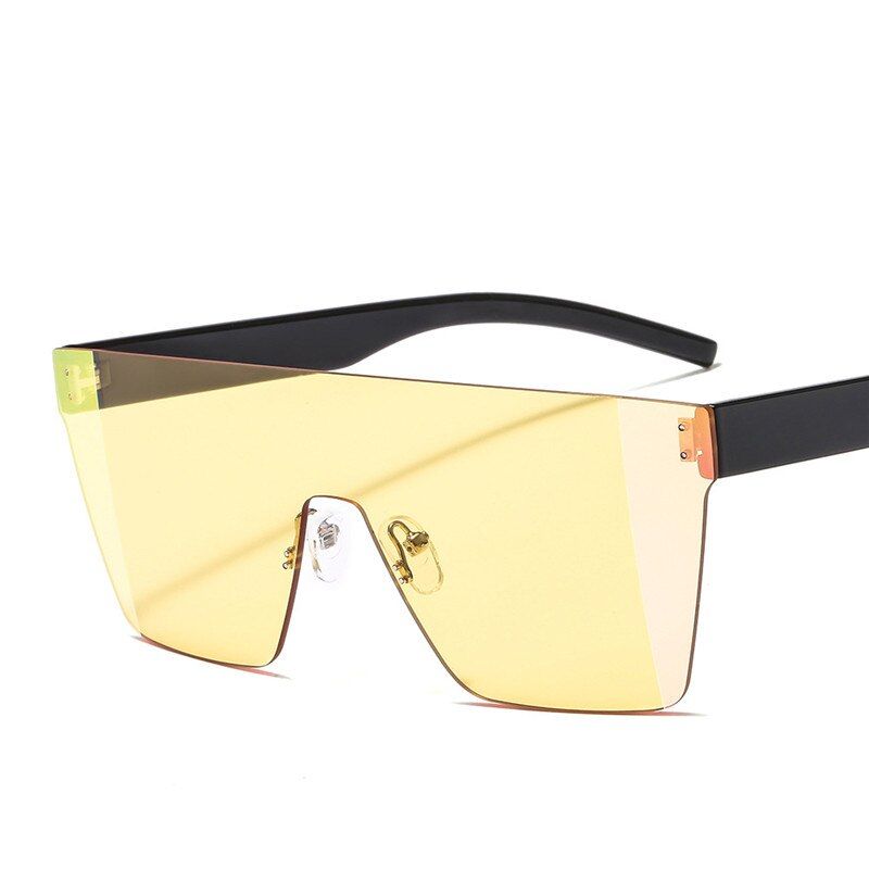 6New Square Sunglasses Women One-piece 2019 Vintage Men Tide Gradients Color Oversized Sun Glasses Female Mirror Eyeglasses UV400