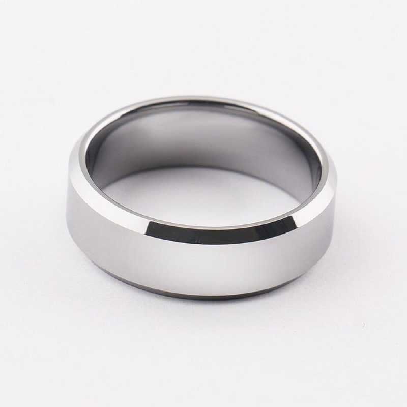 Unique Metal Tungsten Ring for Boys and Girls Shine Silver Band for you or Your Lover Tungsten, Stainless Steel Rhodium Plated Ring