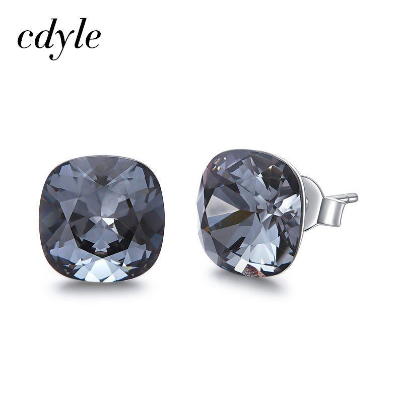 Cdyle Embellished with Crystal from Swarovski Stud Earrings Women Earrings Austrian Rhinestone 925 Sterling Silver Earrings