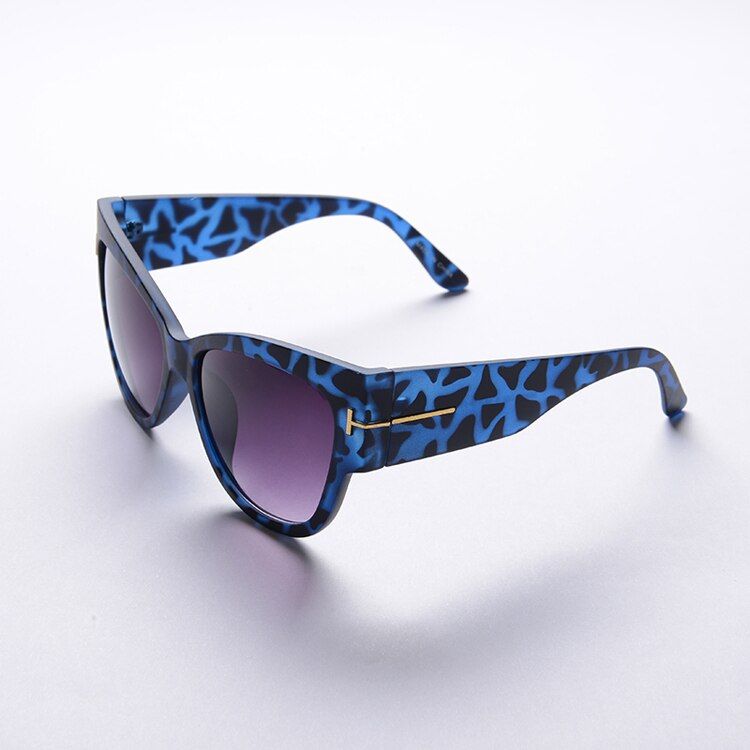 Blue leopardKim Kardashian Sunglasses Women Flat Top Sqaure Lunette Luxury Brand Designer Black Rivet Sun Glasses for Women Overisze Female