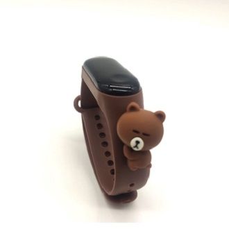 Kids Cute Chocolate Bear Cartoon Waterproof Touch Screen LED Silicone Digital Girls and Boys Students Wrist Sports Baby Watch
