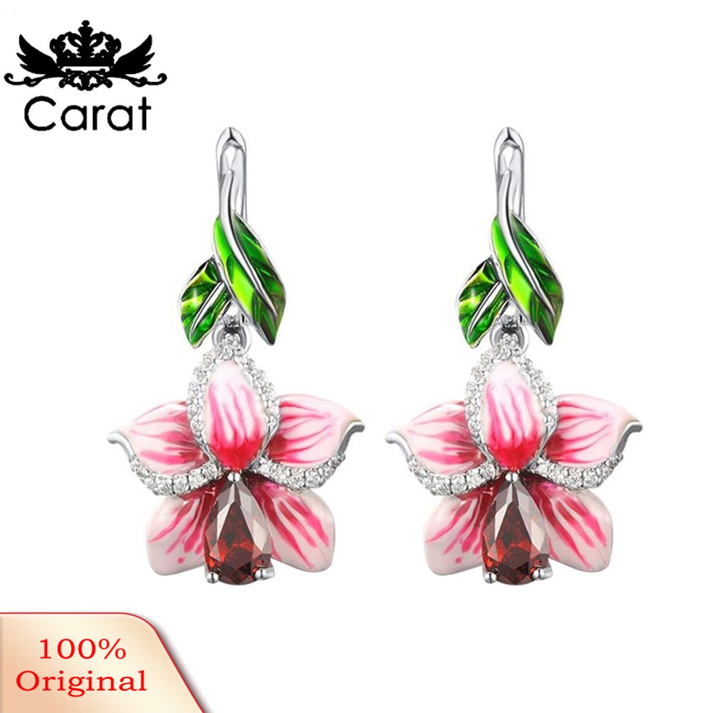 Carat Women Faux Ruby Inlaid Flower Pendant Chain Necklace Earrings Ring Jewelry Gift