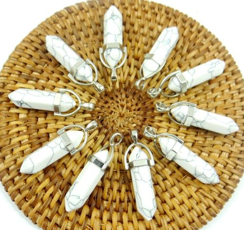 Natural Gem Stone Lapis Opal Crystal Quartz Hexagonal Pendulum Reiki Charm Penduloum Pendants DIY Jewelry Making Necklaces 24Pcs