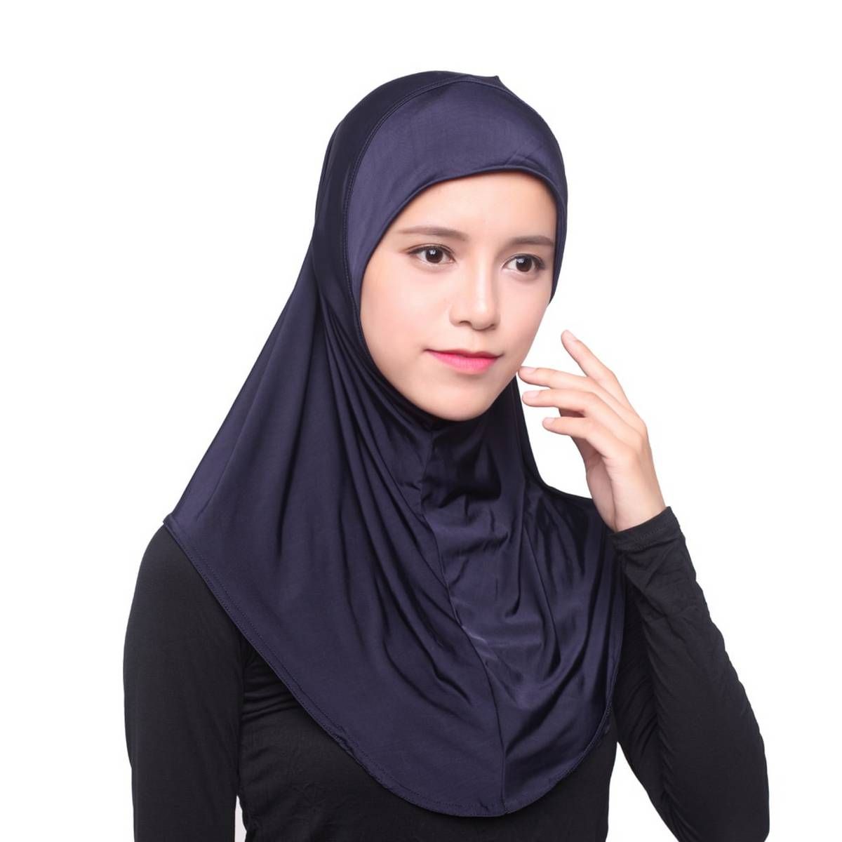 Muslim Hijab Islamic Jersey Turban Women Black Ninja Underscarf Caps Instant Head Scarf Full Cover Inner Coverings hats
