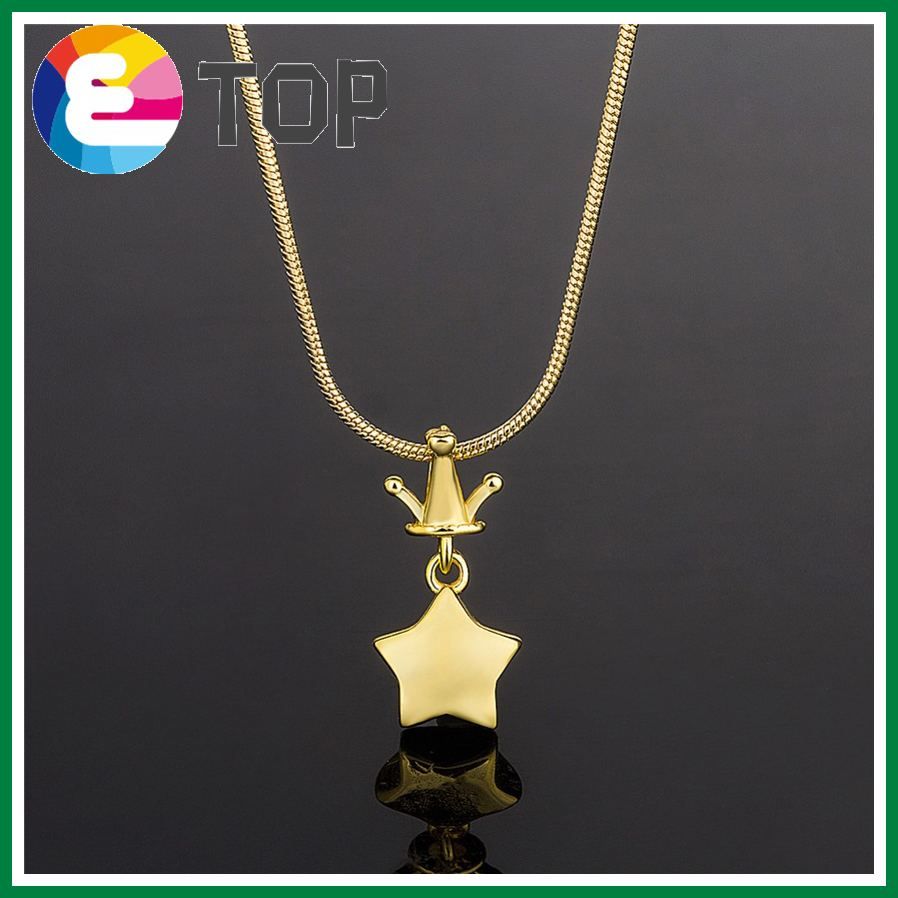 Vietnam Gold Plated Jewelry Brass Gold Plated Crown Pentagram Pendant Star Pendant Women'S Fashion Accessories