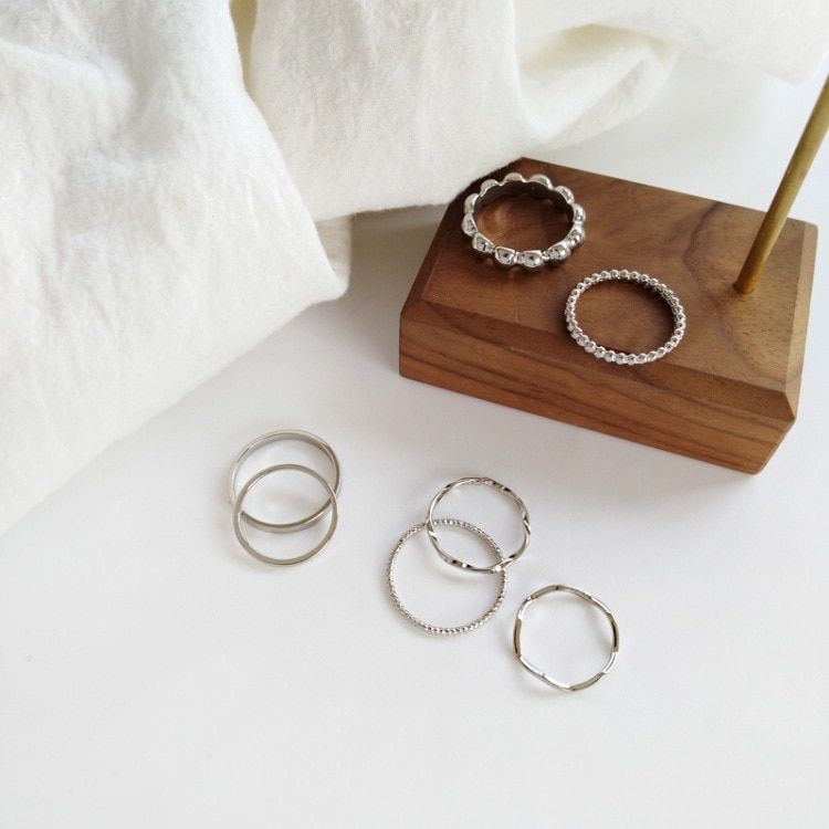 Small Jewelry Rings Set Gold And Silver Color Mini Hip Hop Cool Round Ring Vintage Small Finger Ring Jewellery