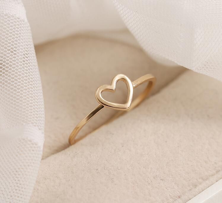 1PC Dainty Women Ring Hollow Heart Ring For Couple Wedding Promise Infinity Eternity Love Jewelry Boho Anillos Mujer BFF Gifts