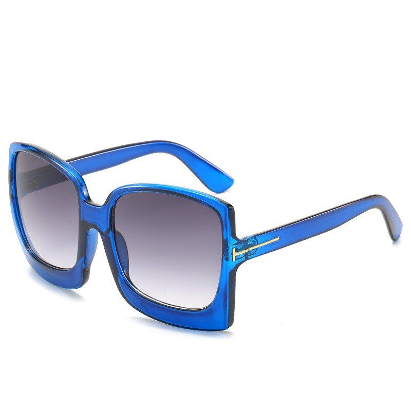 BlueGradient Luxury square oversized women sunglasses fashion retro plastic mirror sunshade lady sun glasses UV400