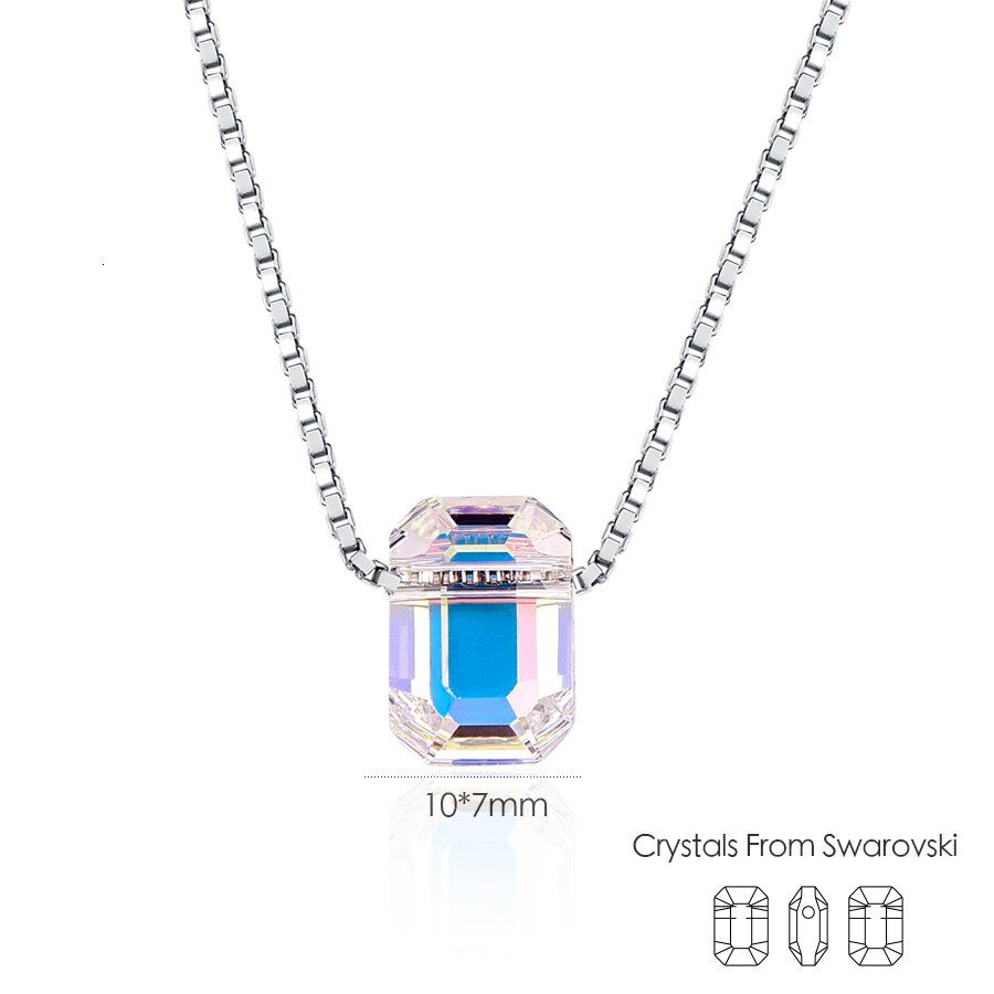 Crystals From Swarovski Pendants Necklaces For Women New Fashion Geometric Heart Round Crystal Beads Necklace Party Jewelry Gift