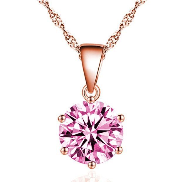 Fashion Pendant Necklace Inlaid With Round Zircon Crystal Opal Pendant Necklace Simple Sparkling Ladies Jewelry Accessories Gift