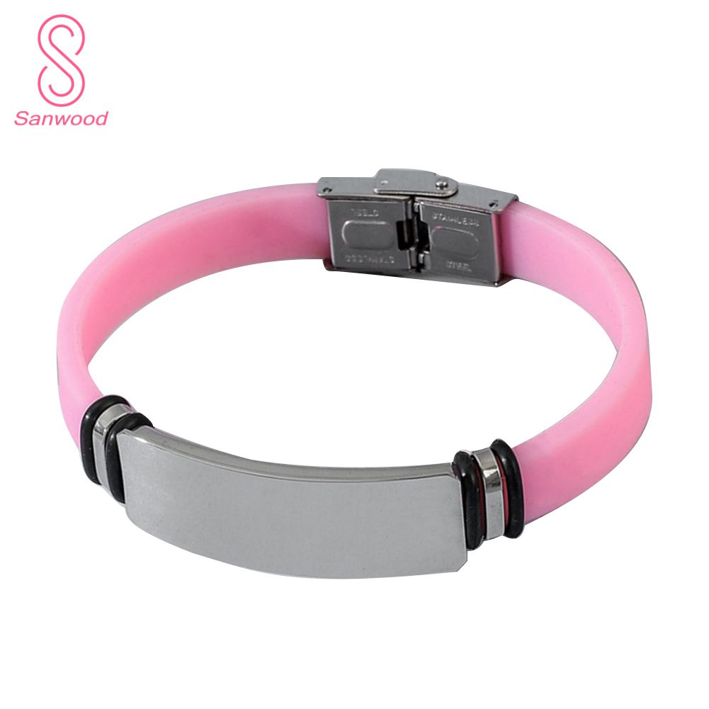 Fashion Simple Unisex Bangle Metal Silicone Wrist Bracelet Couple Jewelry Gift