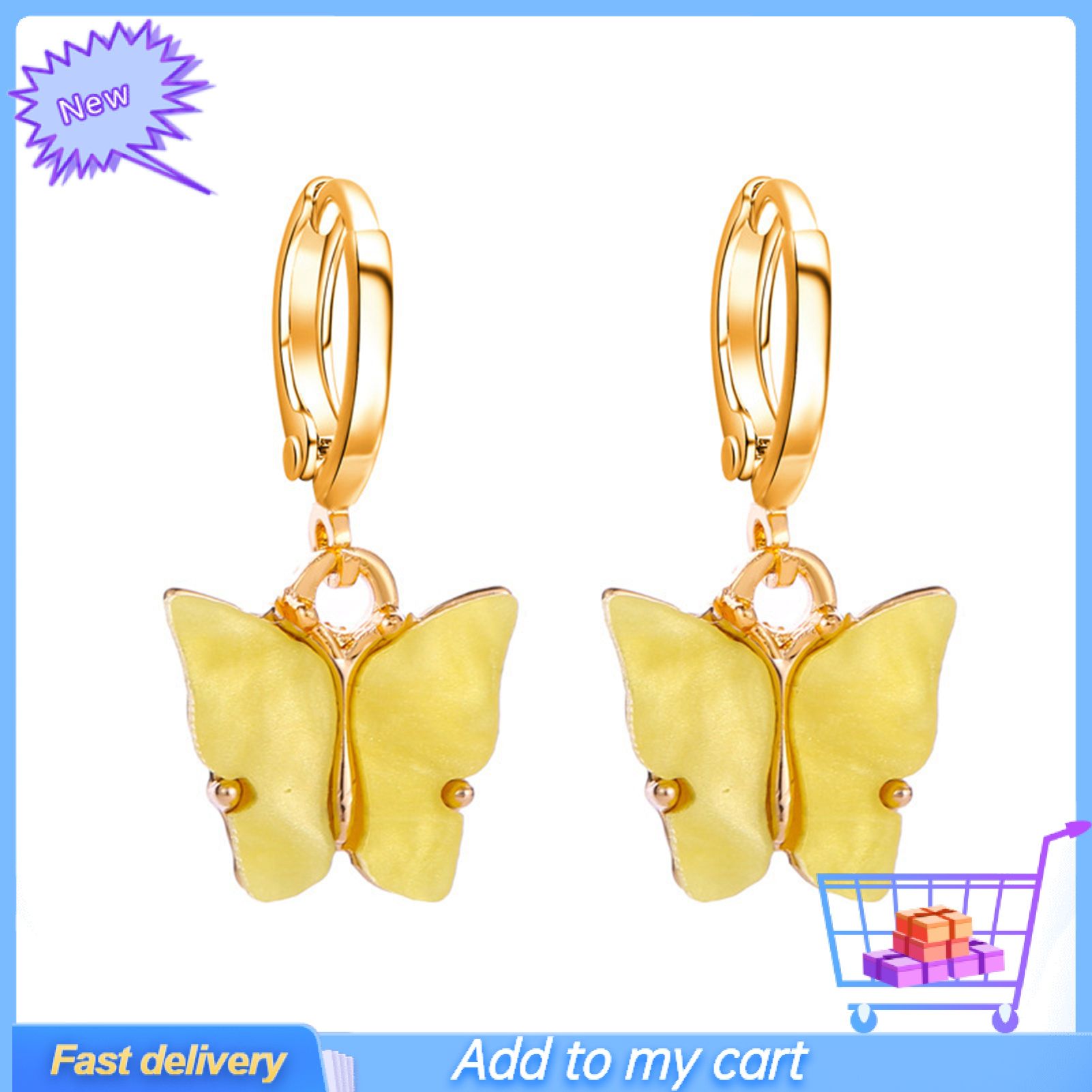 1 Pair Earrings Animal Shape Elegant Women Acrylic Bright Color Dangle Earrings for Dating
