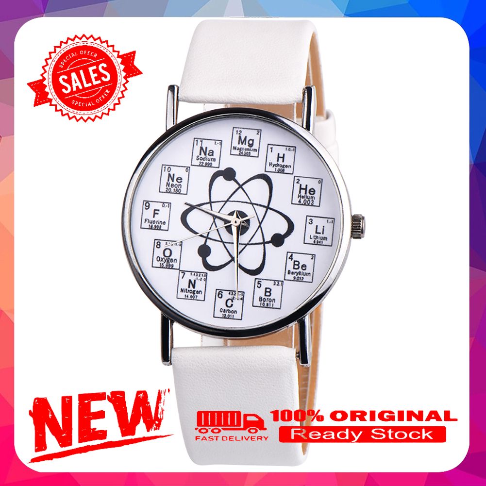 Fashion Student Chemical Element Markers Molecule Dial Quartz Analog Wrist Watch