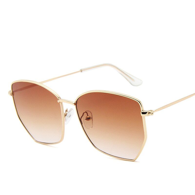 GoldTeaYoovos 2019 Arrivals Sunglasses Women Large Frame Vintage Luxury Cateye Glasses Retro Metal Oculos De Sol Feminino UV400
