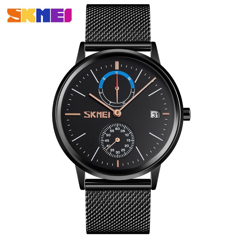 SKMEI Fashion Quartz Men Watch Luxury Brand watches Waterproof Stainless Steel Strap Gentleman Style relogio masculino