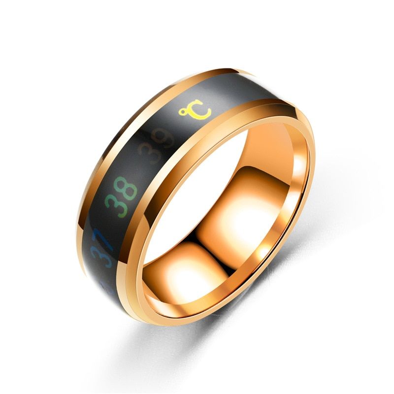 Multifunctional Waterproof Temperature Rings for Women Men Stainless Steel Sense Celsius Intelligent Smart Ring Finger Jewelry