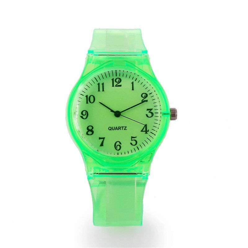 Transparent Silicone Watches Women Sport Quartz Wristwatch Fashion Casual Crystal Ladies Watch Novelty Cartoon Clock