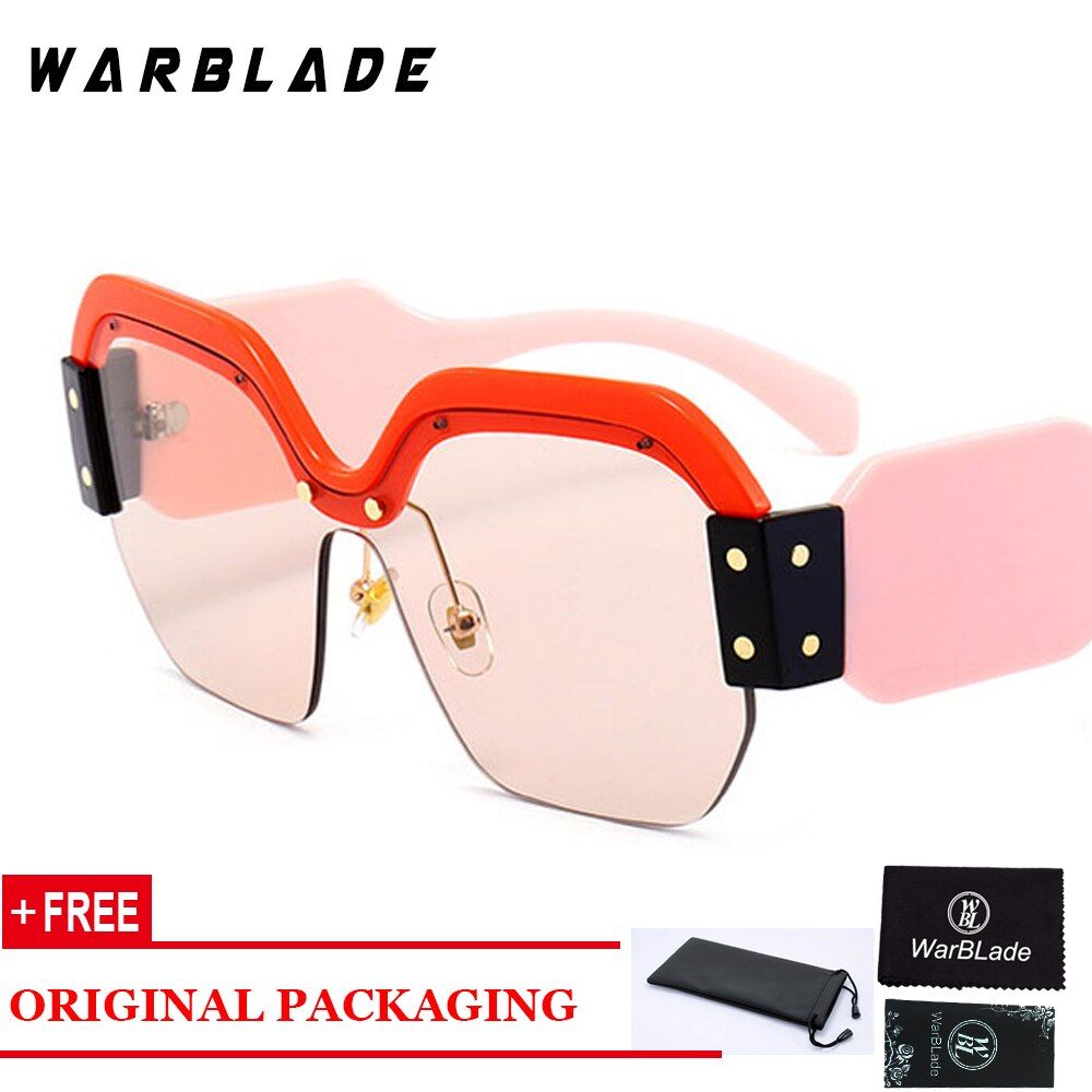 pinkWarBLade Square Sunglasses Women Brand Designer 2018 Oversized Vintage Female Sunglasses Fashion Shades UV400 SMU09S