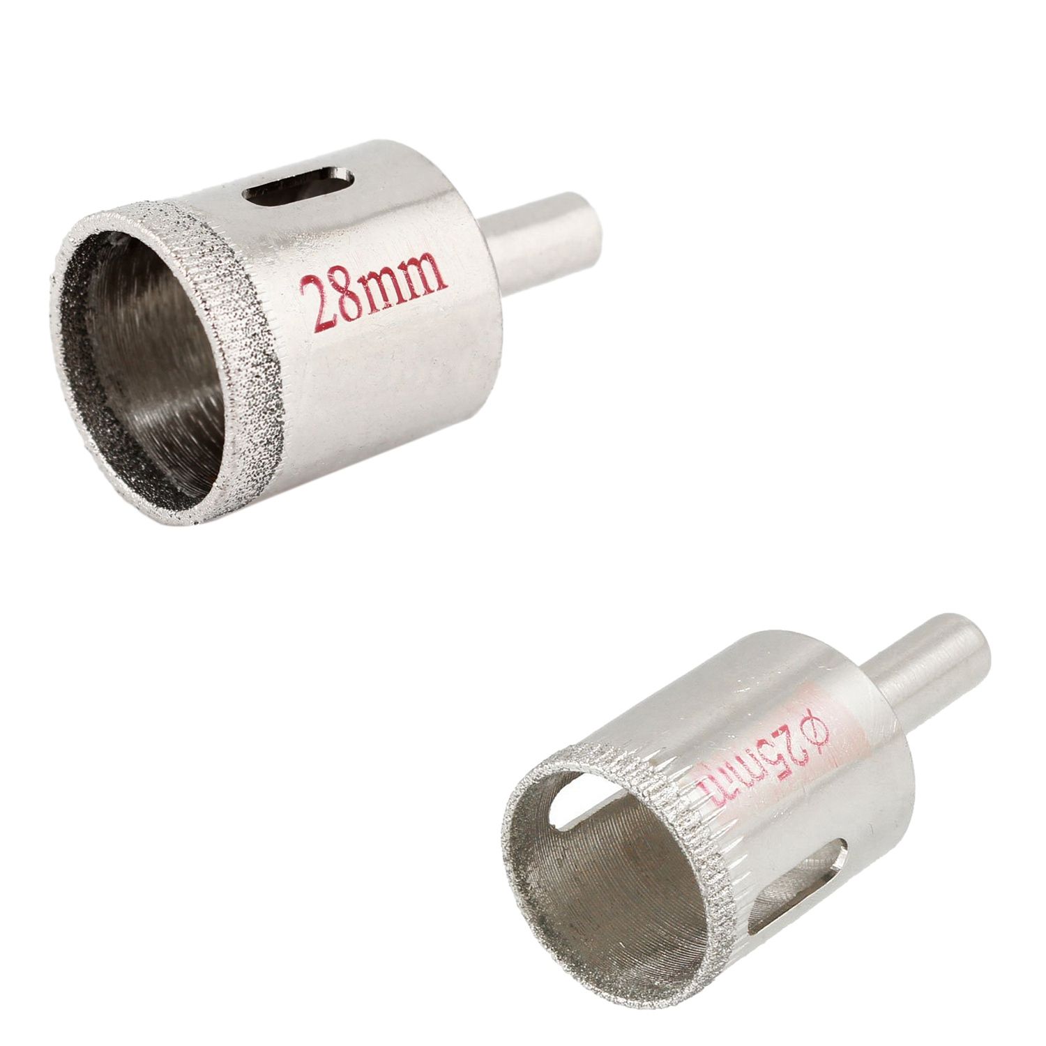 Practical Product 2 Pcs Hole Saw :1 Pcs 28Mm Tile Glass Ceramic Hole Saw Diamond Coated & 1 Pcs 25Mm Glass Ceramic Tile Hole Saw Drill Bit Cutter