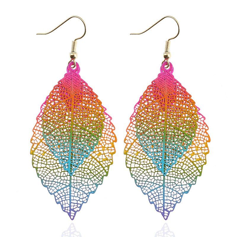 Leaves Drop Earrings Leaf Dangle Earrings Hollow Out Earrings For Women Jewelry