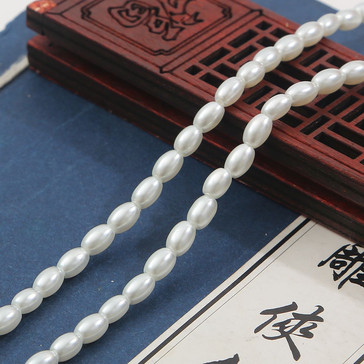 Imitation Pearls Beads Oval Glass Loose Spacer Beads for Jewelry Making Findings