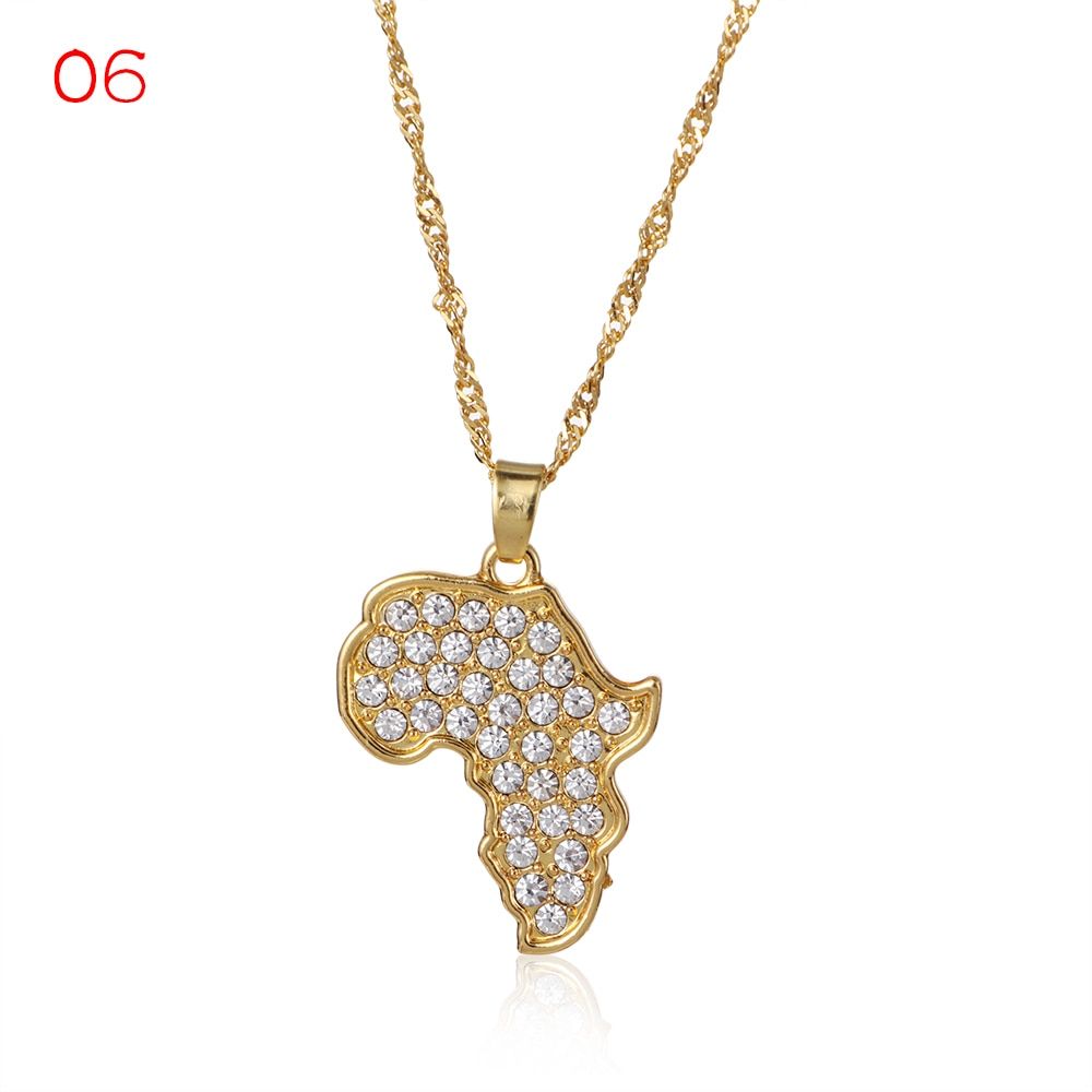 Country Map Flag Necklace Fashion Style Hip-hop Ghana Liberia Undersea Jamaica South Africa Pendant Chain Souvenir