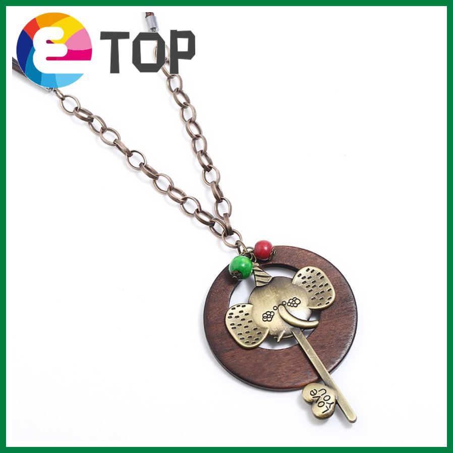 European And American Retro Necklace Simple Long Wax Line Elephant Nose Necklace Ladies Sweater Chain