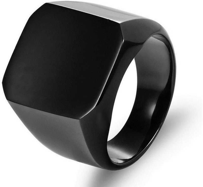 Karatcart Titanuium Black Ring For Men… Alloy Cubic Zirconia Platinum Plated Ring