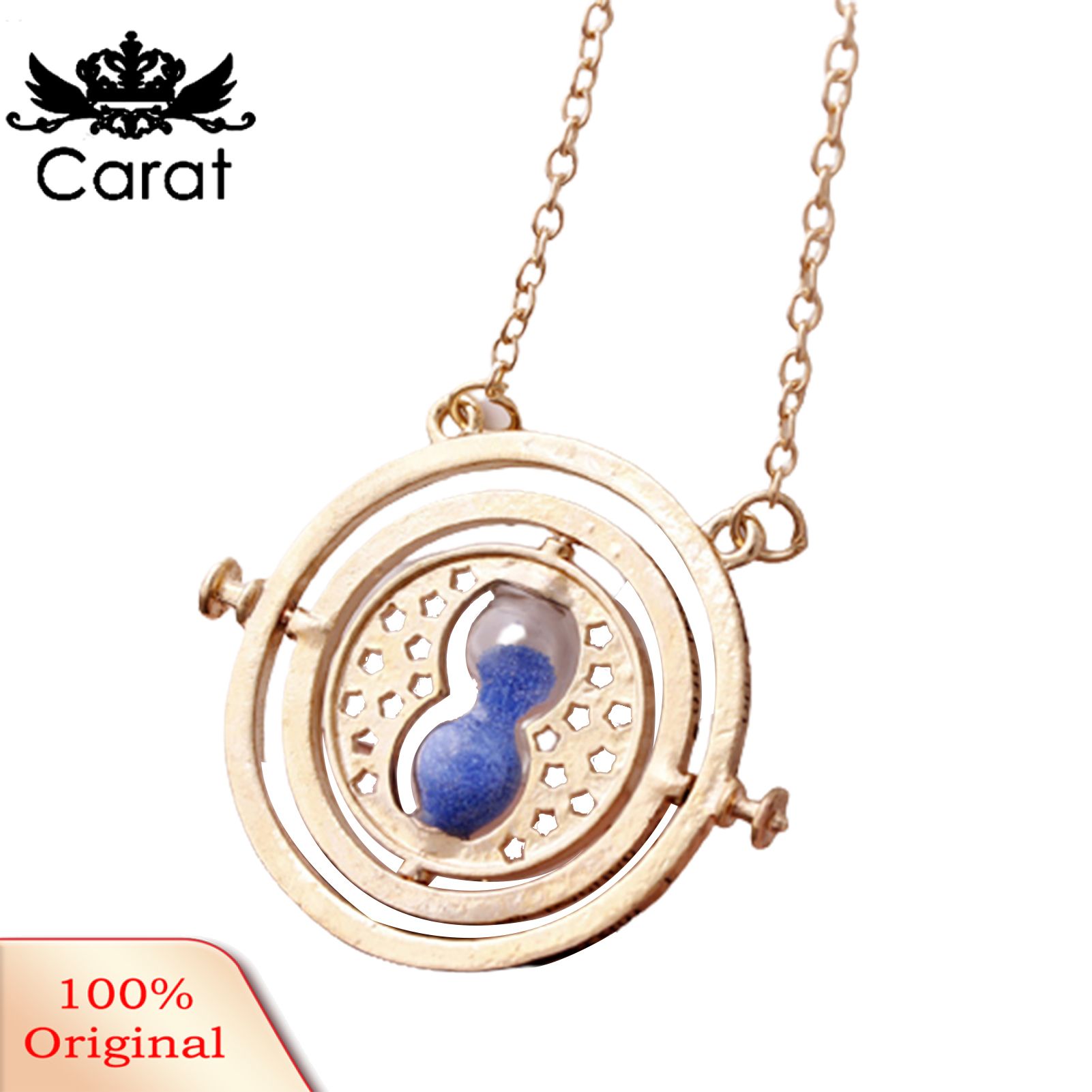 Necklace Hourglass Design Rotating Zinc Alloy Exquisite Clavicle Chain for Dating