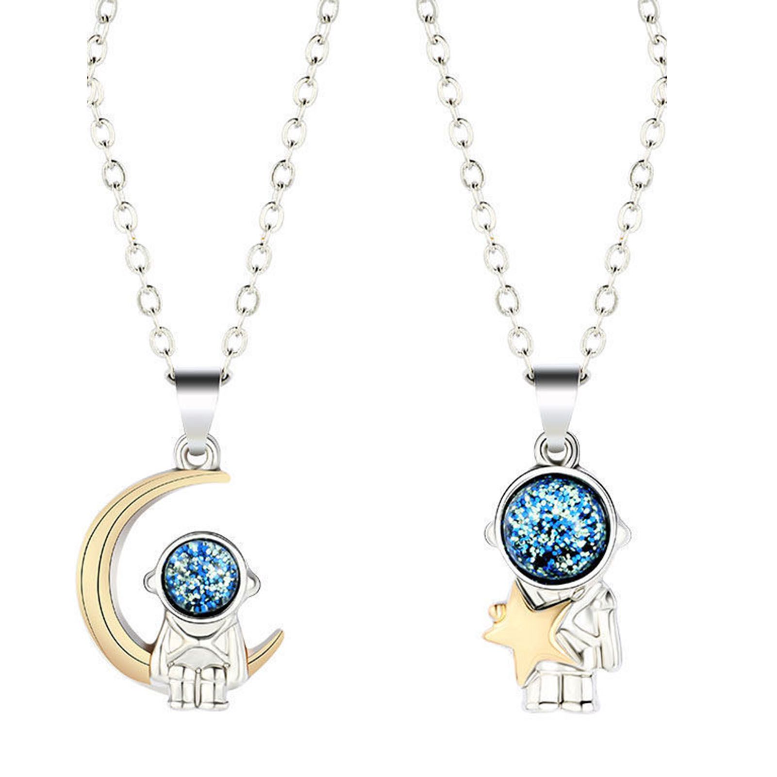 Choker Necklaces Exquisite Workmanship Star Moon Astronaut Couple Necklaces