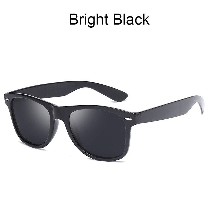 bright blackHigodoy Vintage Goggle Polarized Sunglasses Men Retro Optical Classic Sun Glasses Sports Colorful Male Sunglass Arrival 2021